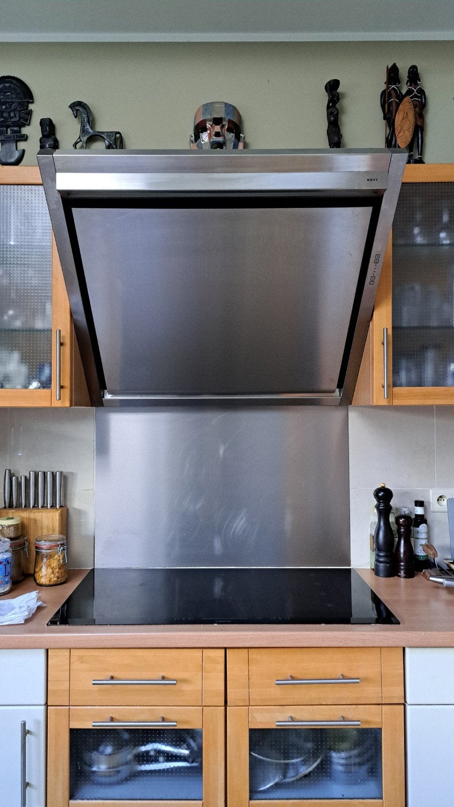 Dampkap inox novy, Ophalen