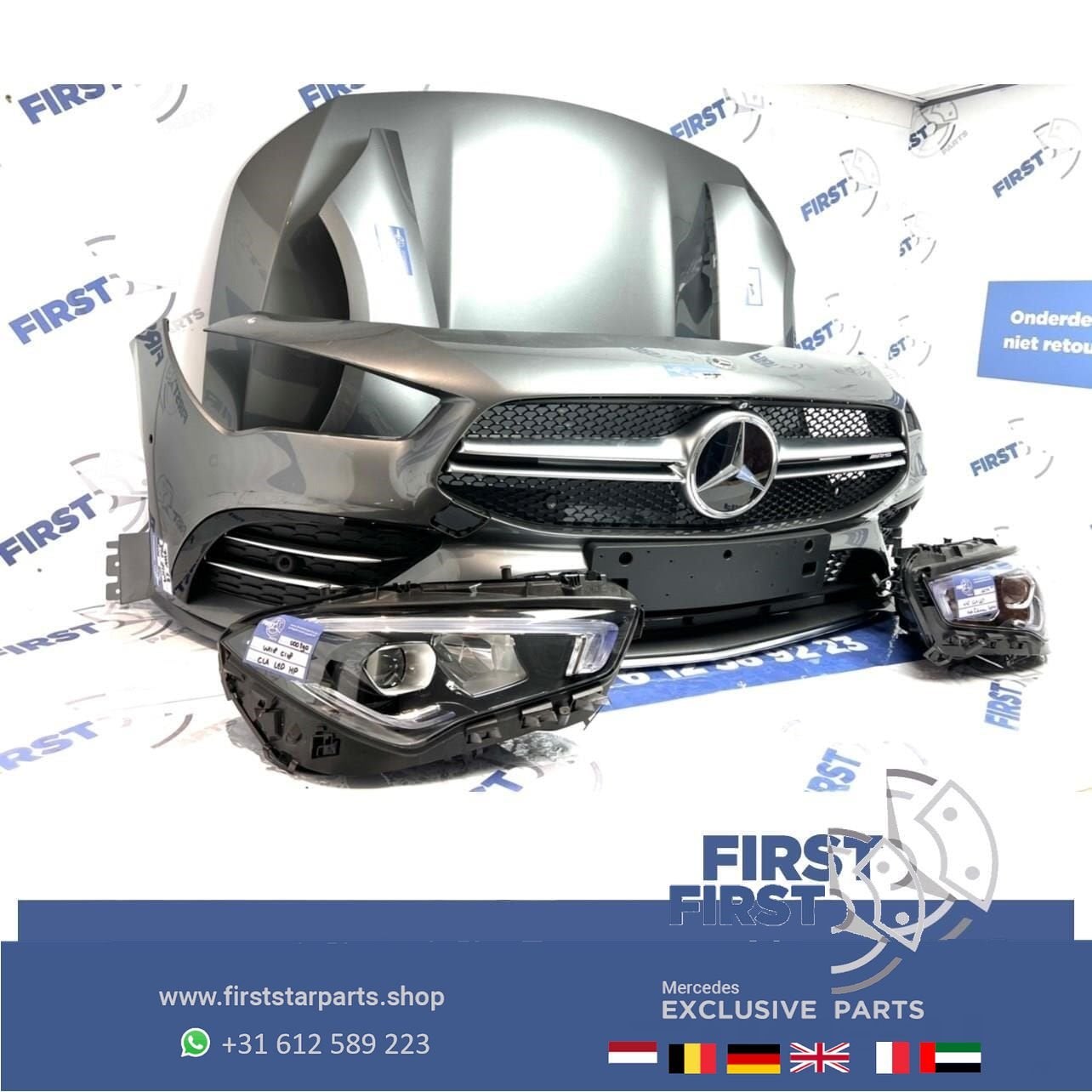 2022 W118 C118 CLA 35 AMG VOORKOP GRIJS 787 origineel Merced, Gebruikt, -, Voor, Ophalen of Verzenden