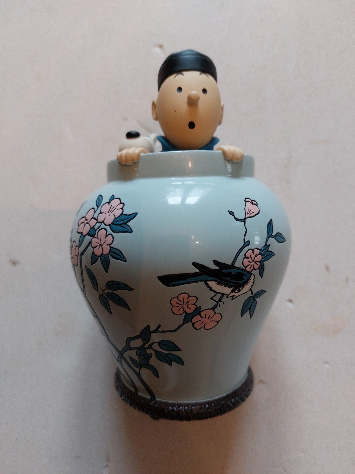 Figurine Tintin potiche lotus bleu haut 17cm +boîte+certific, Verzamelen, Stripfiguren, Ophalen of Verzenden, Kuifje