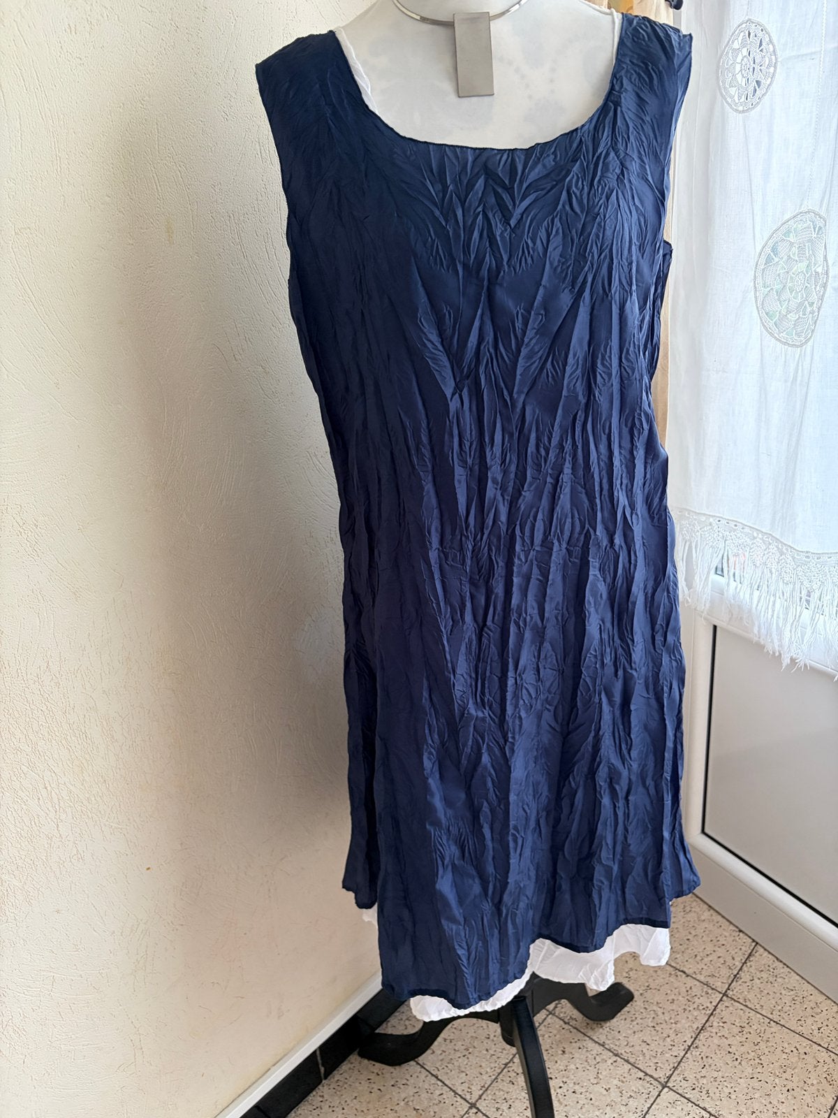 Gelaagde en uitneembare 2-in-1 lange jurk - Boheemse stijl, Ophalen of Verzenden, Zo goed als nieuw, Blauw, Jurk