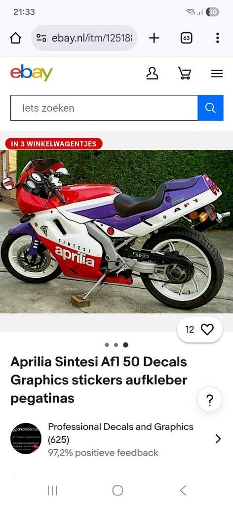 Gezocht Aprilia sintesi 50cc, Ophalen