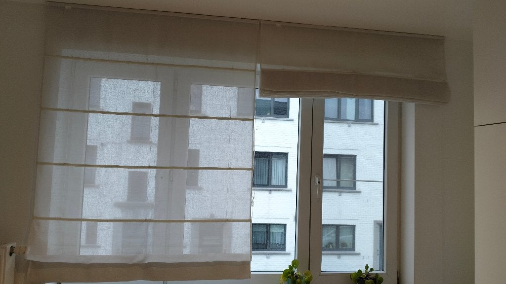 2 Vouwgordijnen 120cm breed x 240cm lang, lichtdoorlatend, Ophalen, 120 cm, Vouwgordijn, Crème