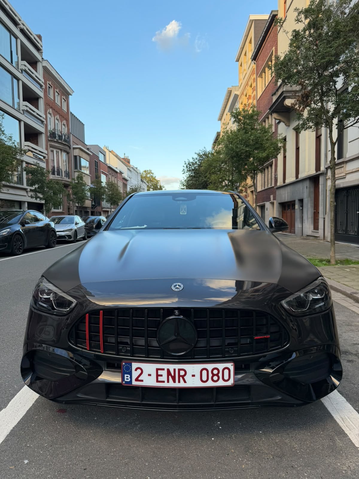 Mercedes-Benz C 300 e | AMG C63 S Look Full AMG pakket Wrap, Autos, Argent ou Gris, Achat, Euro 6, 5 portes