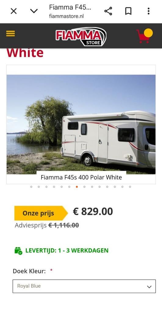 Luifel fiamma f45s, Ophalen of Verzenden, Fiamma