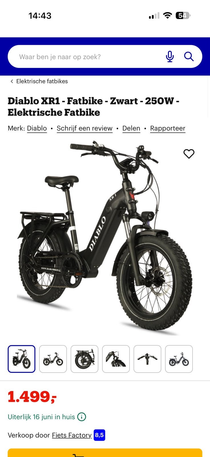 Vélo électrique Diablo XR1 - Fat Bike -- 250 W - Fat Bike, Vélos & Vélomoteurs, Scooters | Kymco, Enlèvement ou Envoi, Comme neuf