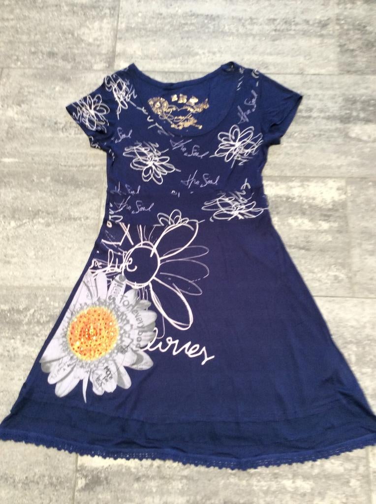 Jurk Desigual 38/40, Kleding | Dames, Maat 38/40 (M), Blauw, Ophalen of Verzenden, Zo goed als nieuw