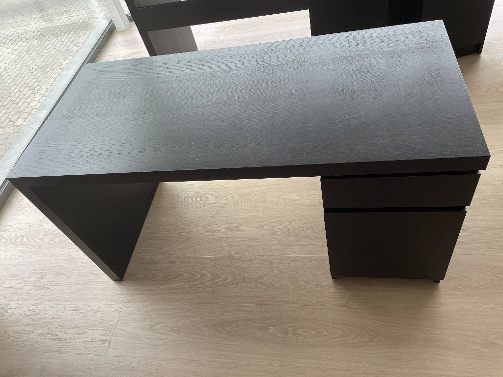 bureau malm ikea zwart, Huis en Inrichting, Bureaus, Ophalen, Gebruikt, IKEA, Zwart