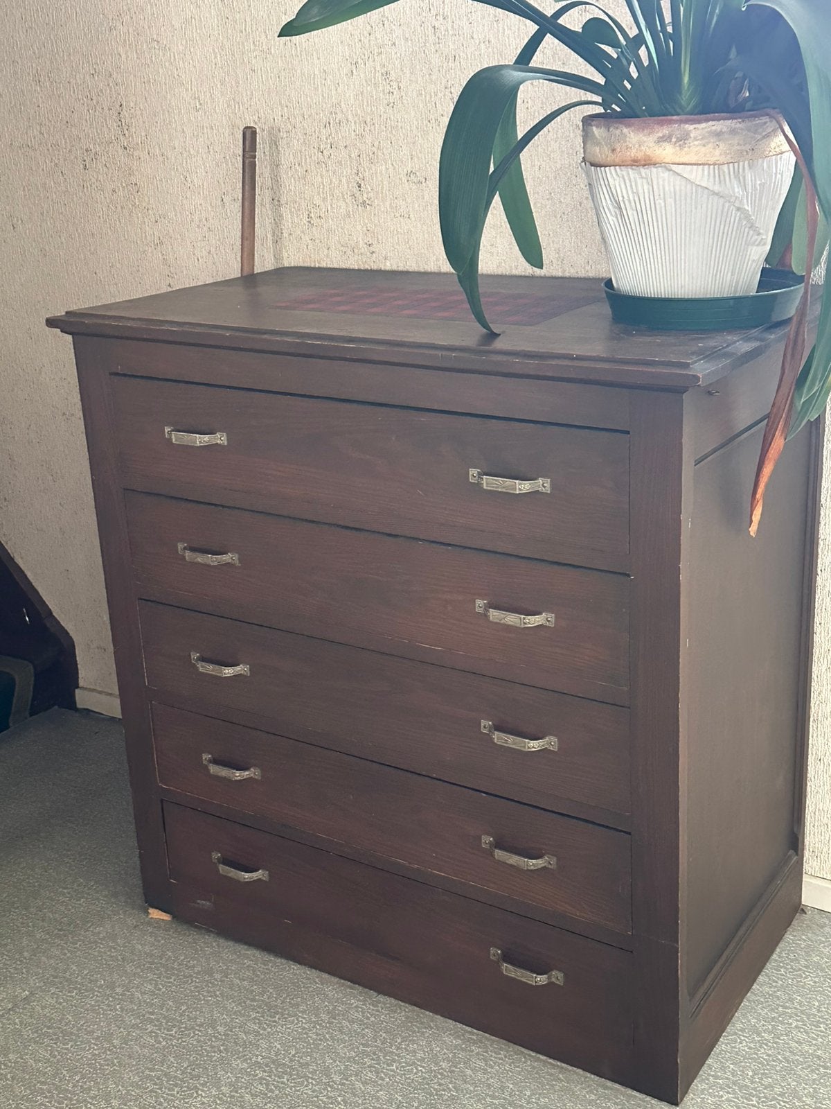 vintage kast, 5 diepe schuiven, Ophalen, Gebruikt