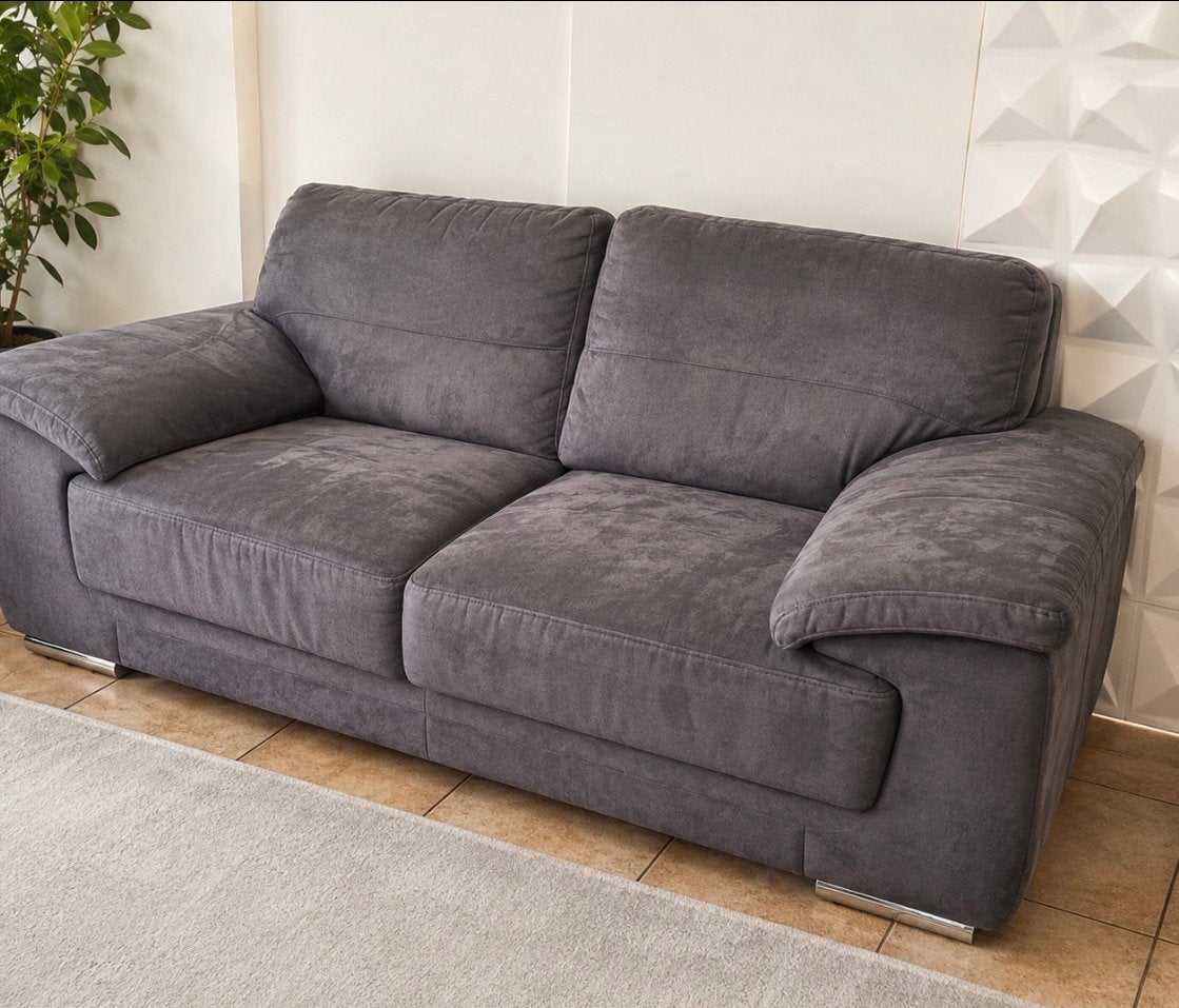 Canapé 3 places - Gris foncé - Confortable et moderne, Maison & Meubles, Canapés | Salons, Enlèvement, Comme neuf, Tissus