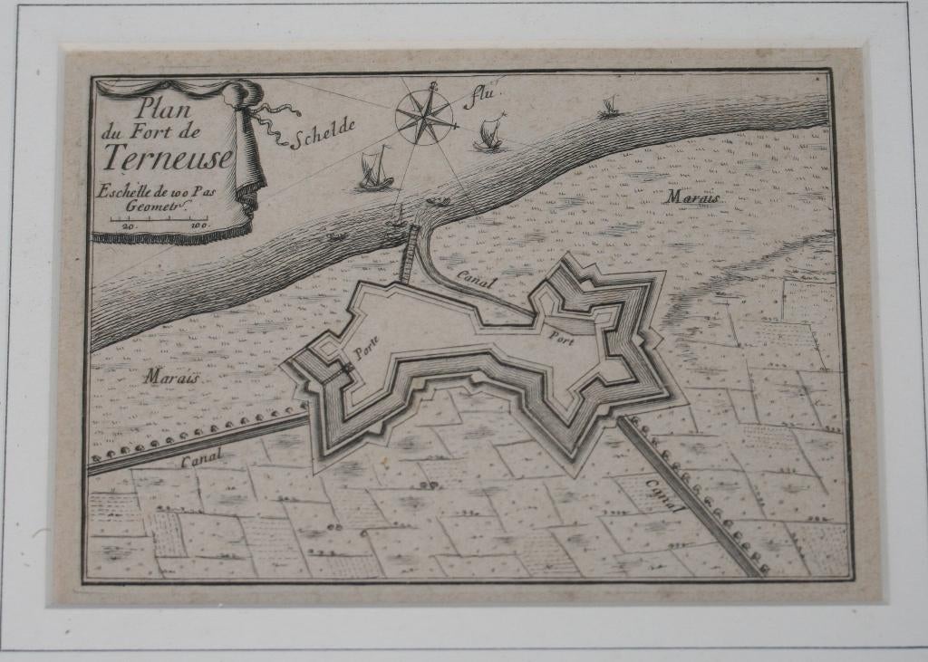 1694 Gravure - Plan du fort de Terneuse, Ophalen of Verzenden, Gravure, 1700 - 1799