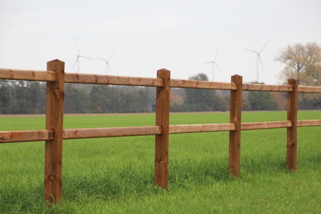 22. Omheining | houten omheining | doorsteek omheining, Animaux & Accessoires, Box & Pâturages, Pâturage, 4 chevaux ou poneys ou plus