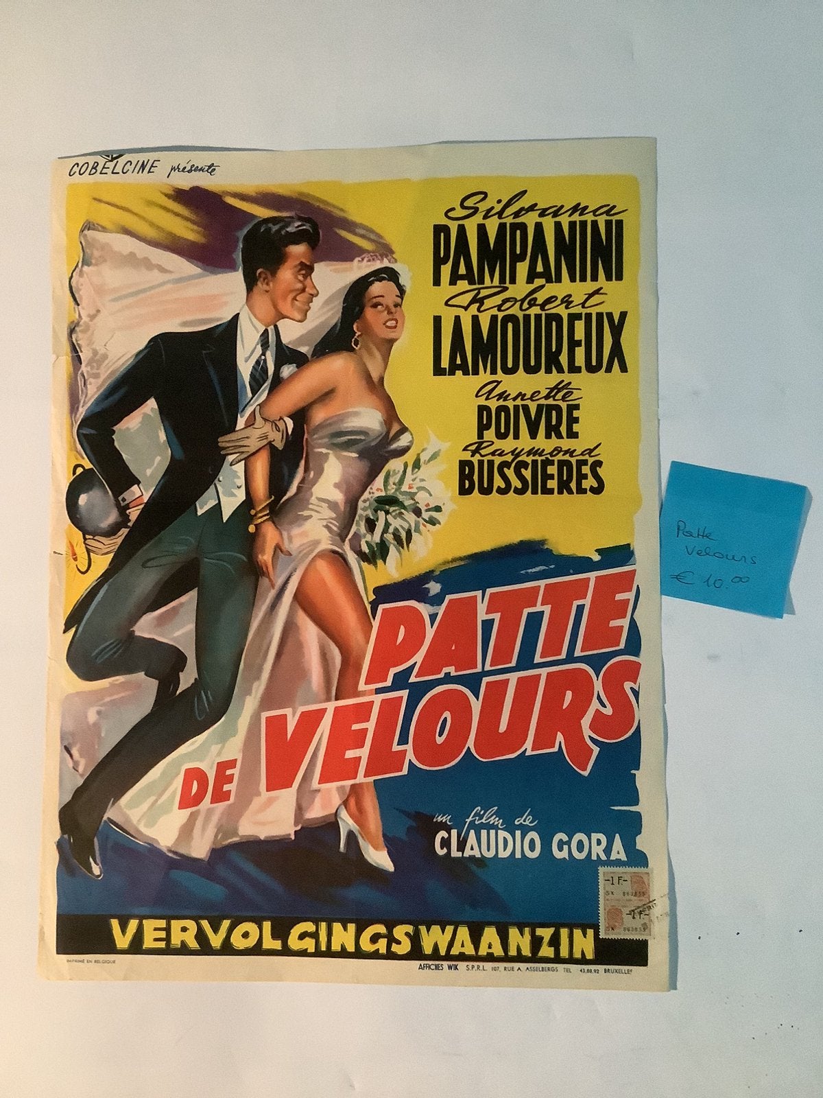 PATTE DE VELOURS   Filmposter   36-51 cm   USED, Ophalen of Verzenden