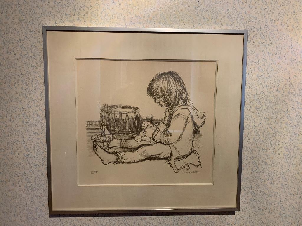kunstwerk tekening P. Smolders, Antiek en Kunst, Ophalen
