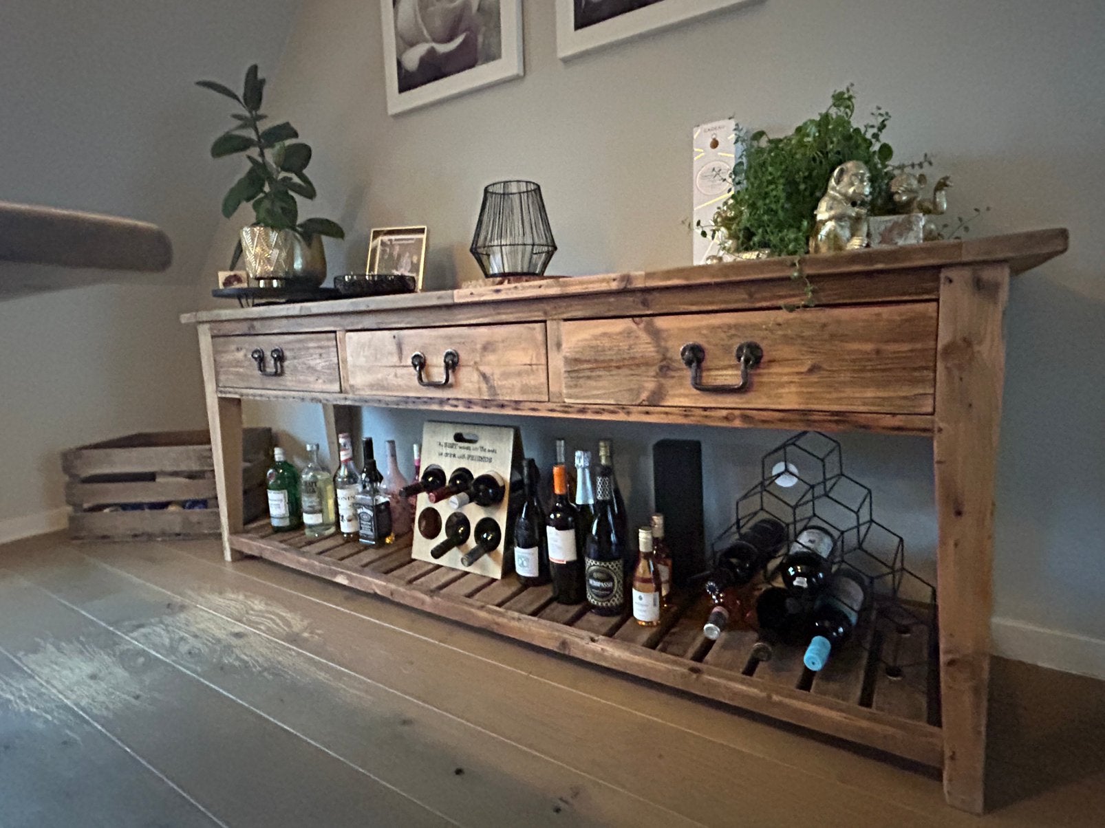 Dressing, Huis en Inrichting, Ophalen, Eikenhout, 200 cm of meer, Met lade(s)