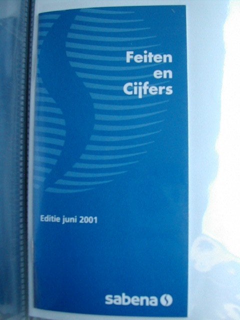 Sabena Document #035 – Feiten en Cijfers (Juni 2001) 32p, Ophalen of Verzenden, Nieuw