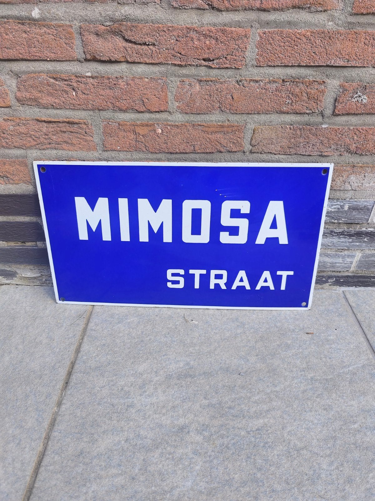 Panneau de rue original en émail 'Mimosa Street', Enlèvement ou Envoi