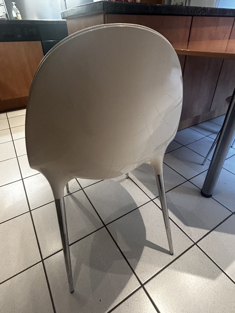 Caprice Casina witte leren stoel ontwerp Philippe Starck, Ophalen, Wit, Zo goed als nieuw, Vier