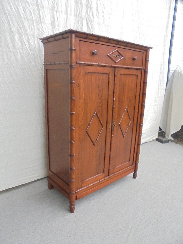 Belle armoire ancienne en faux bambou, Enlèvement ou Envoi