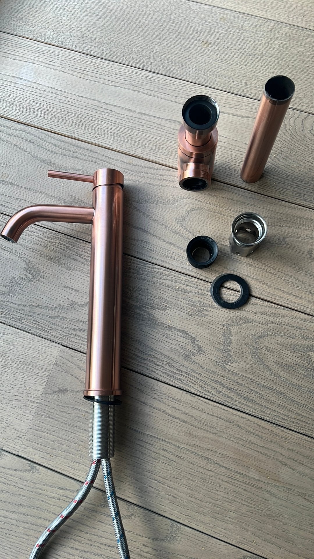Wastafelkraan Mat rosé, Ophalen, Zo goed als nieuw, Inox, Kraan