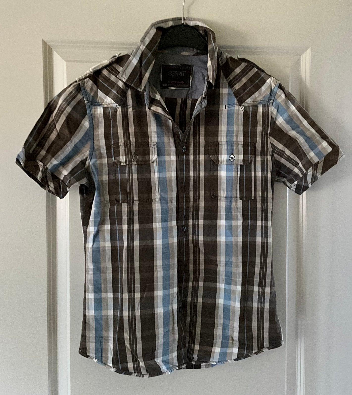 Chemise à manches courtes Esprit pour homme - taille S, Enlèvement ou Envoi, Comme neuf, Bleu, Tour de cou 38 (S) ou plus petit