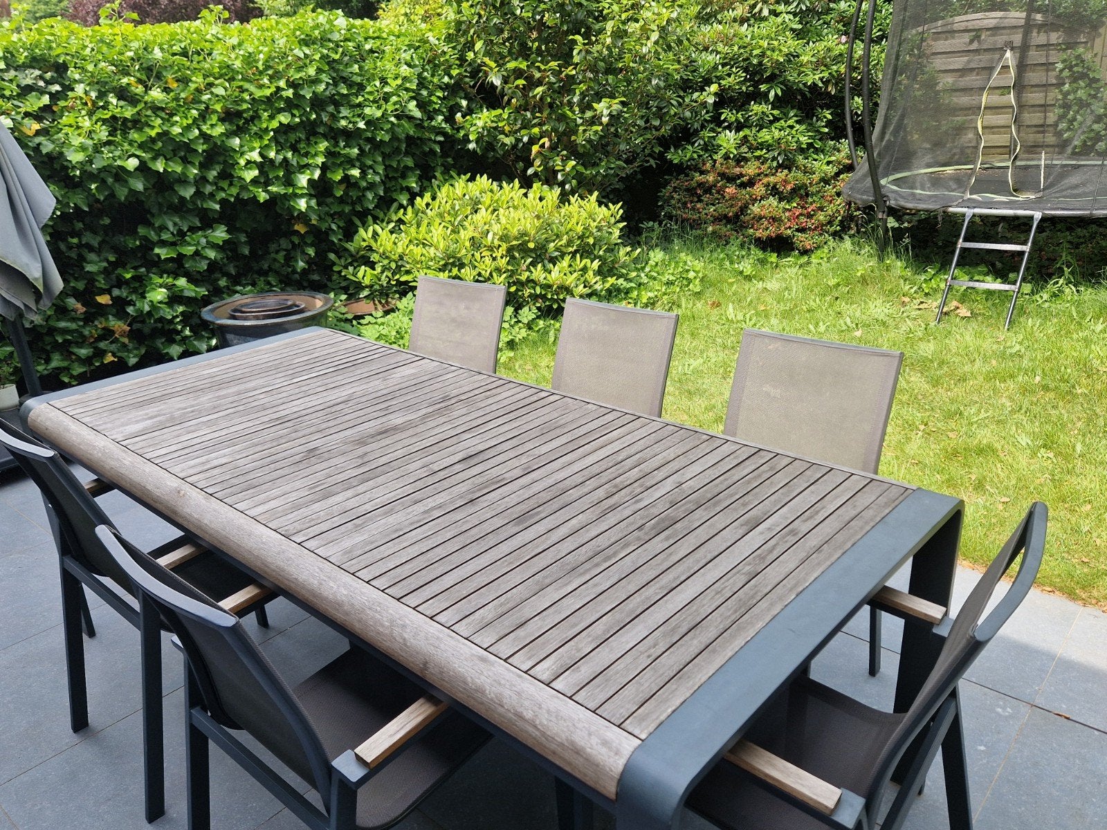 Tuinset - tafel met 6 stoelen, Tuin en Terras, Tuinsets en Loungesets, Ophalen, Gebruikt, Aluminium, 8 zitplaatsen
