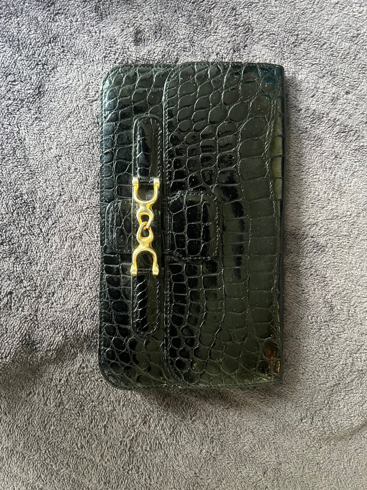 Vintage Delvaux portemonnee of clutch, Enlèvement, Utilisé, Noir, Sac à main