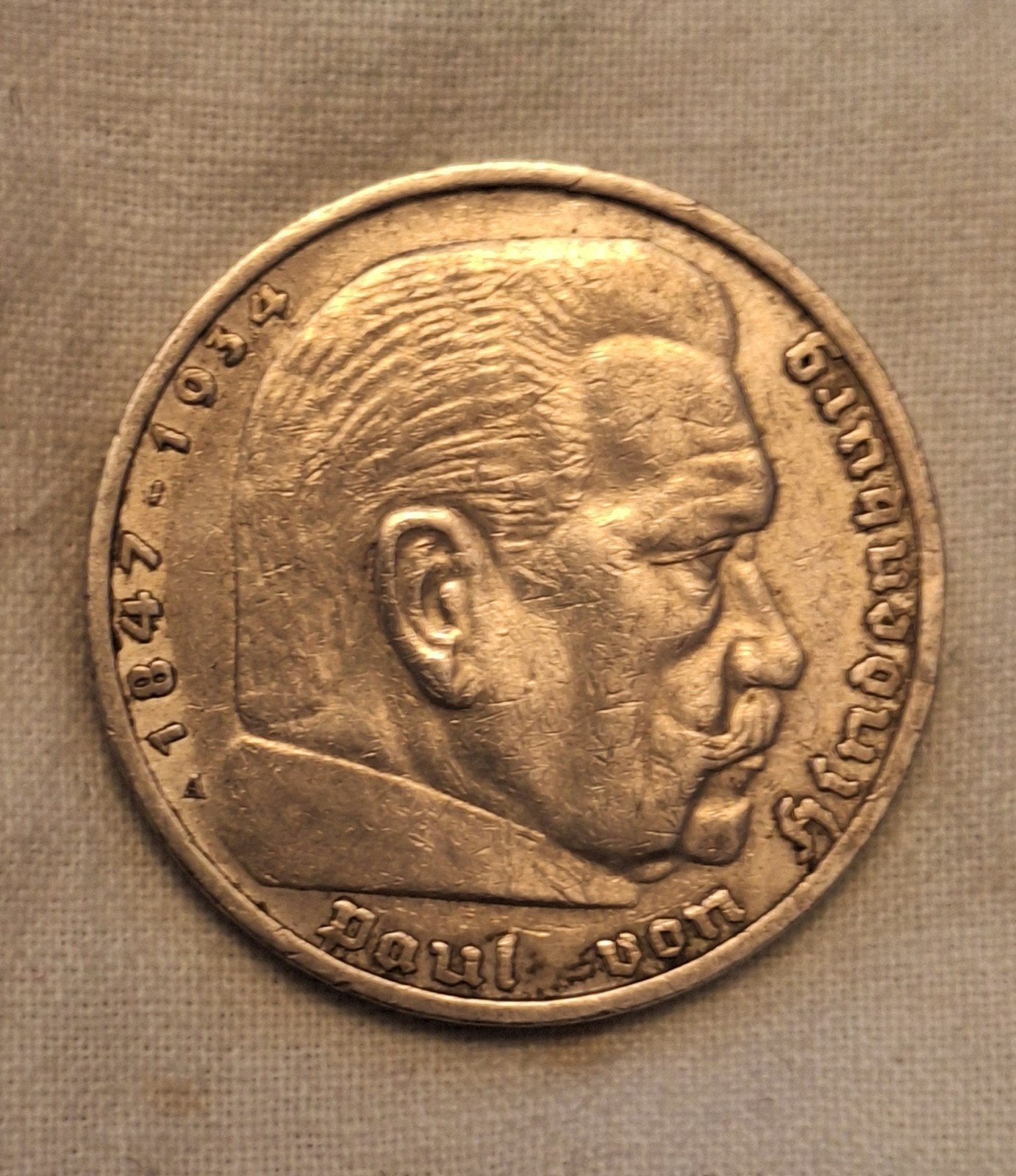 Zilveren Munt 5 Reichsmark Duitsland 1936 – Paul von Hindenb, Verzenden, Duitsland, Zilver