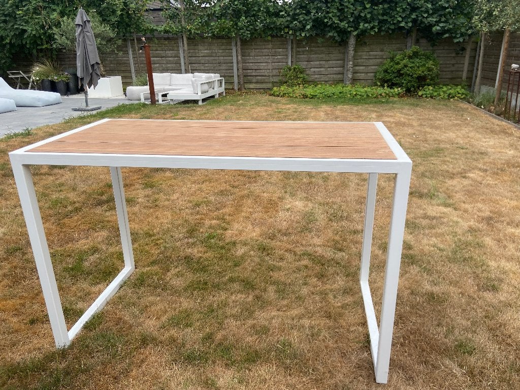 Tuintafel wit, Tuin en Terras, Tuintafels, Ophalen, Nieuw, Rechthoekig, Hout