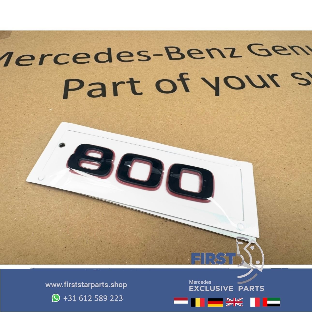 BRABUS 800 ROCKET STICKER LETTERS ZWART / ROOD LOGO ACHTERKL, Arrière, Utilisé, -, -
