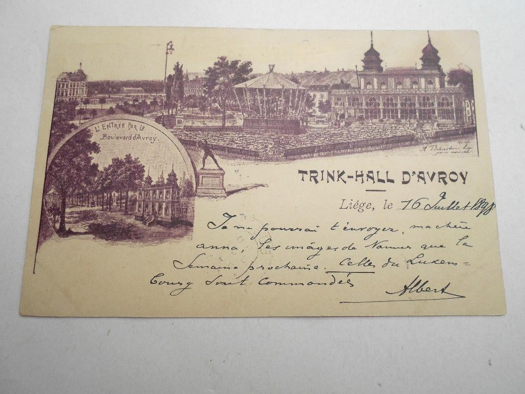 ancienne carte postale Liège trink hall d'Avroy 1898, Enlèvement ou Envoi, Avant 1920, Affranchie, Liège