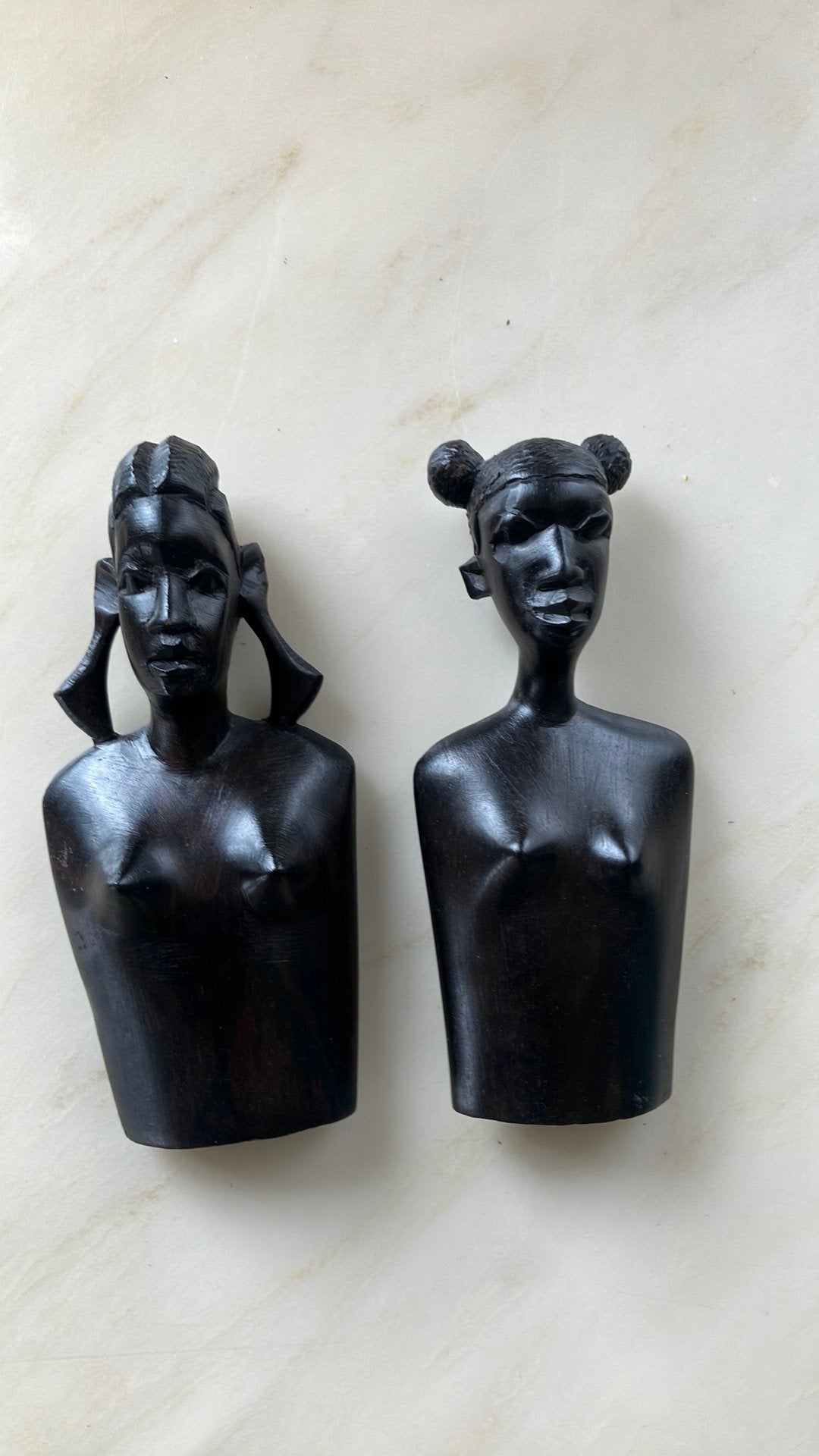 Afrikaanse beeldjes handwerk ebenhout, Antiek en Kunst, Kunst | Beelden en Houtsnijwerken, Ophalen of Verzenden, Afrika, Houtsnijwerk