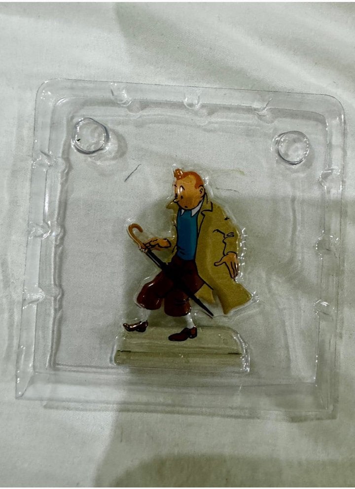 Kuifje figuur tin. Op voetje Nieuw in de verpakking, Ophalen of Verzenden, Kuifje, Zo goed als nieuw