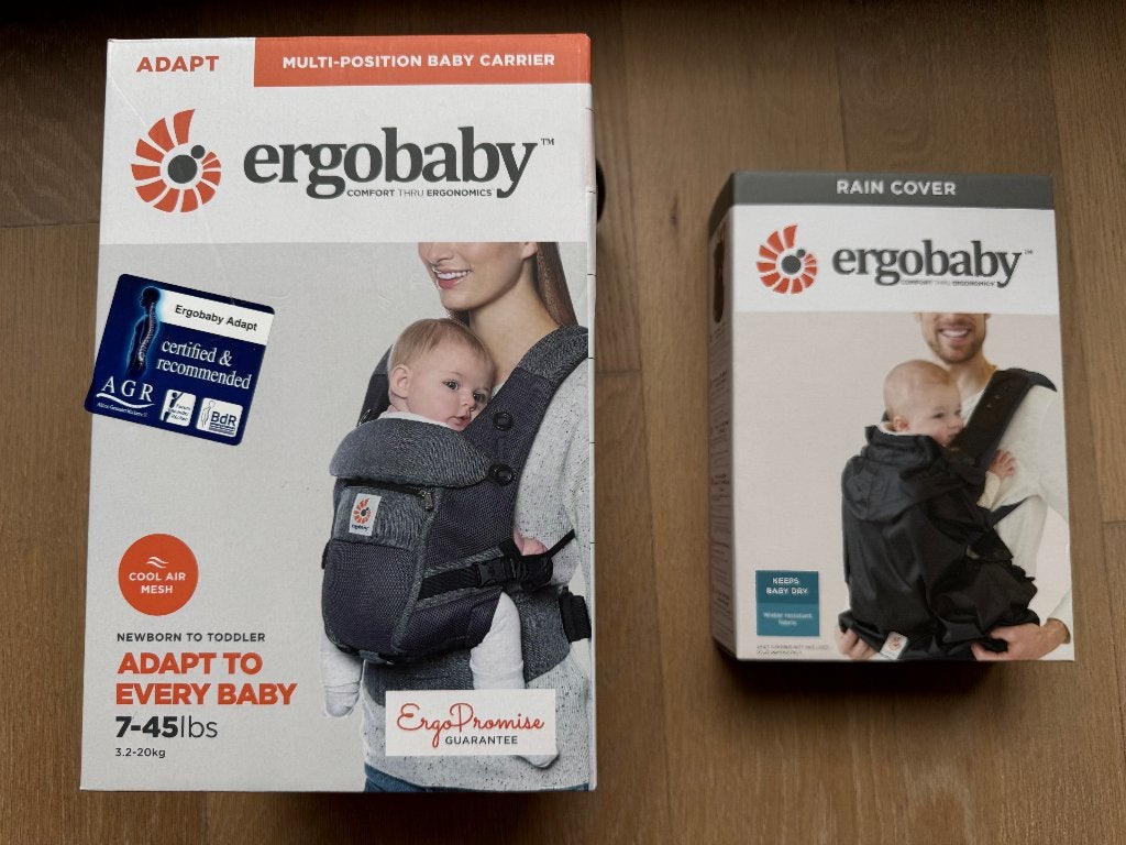 Draagzak - Ergobaby comfort thru ergonomics + regenhoes, Kinderen en Baby's, Babydragers en Draagdoeken, Ophalen, Zo goed als nieuw