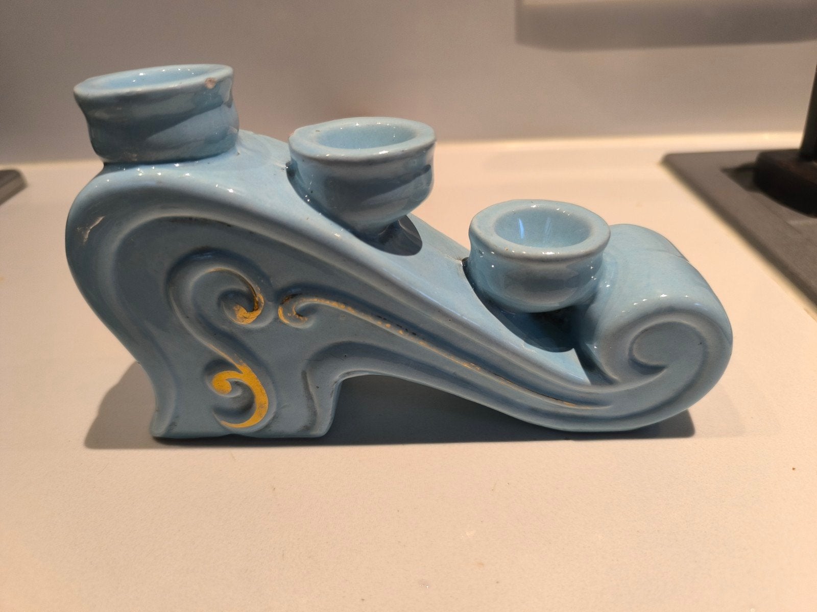 Art deco keramieken kandelaar, Ophalen of Verzenden