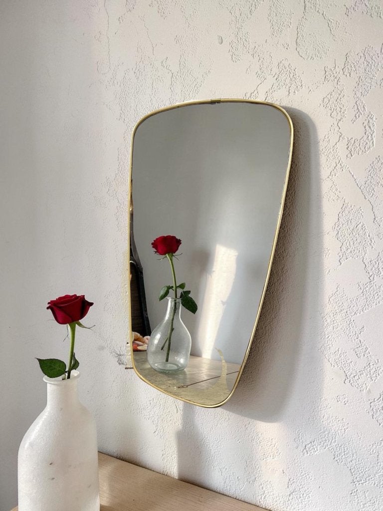 miroir/miroir mural rockabilly doré vintage, Antiquités & Art, Enlèvement