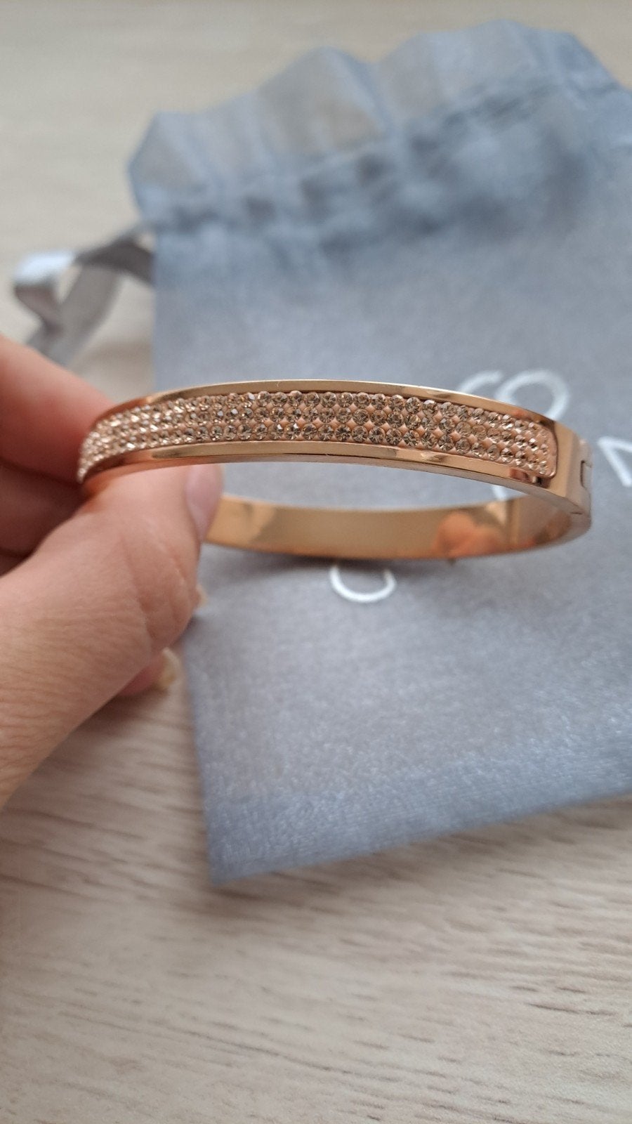 bracelet en acier inoxydable et or rose, Neuf, Enlèvement ou Envoi, Rose, Fer ou Acier