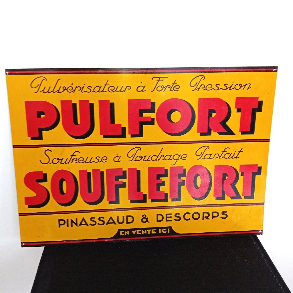 Panneau d'affichage vintage en métal Pulfort, Collections, Enlèvement ou Envoi, Comme neuf, Panneau publicitaire