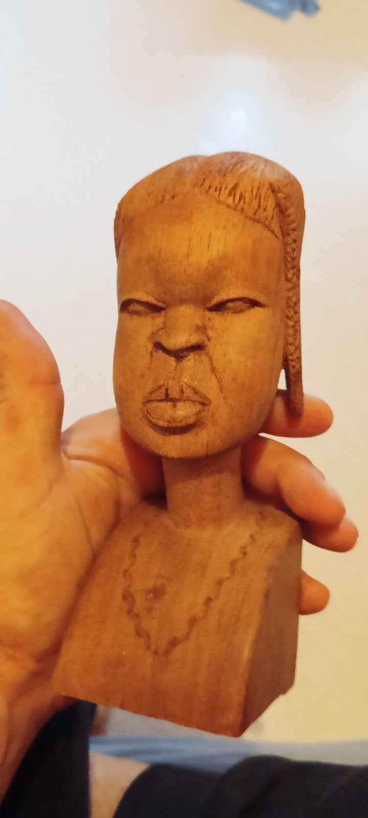 Vintage handgesneden houten buste – Afrikaanse vrouw – Hardh, Enlèvement ou Envoi, Afrique, Statue, Femme