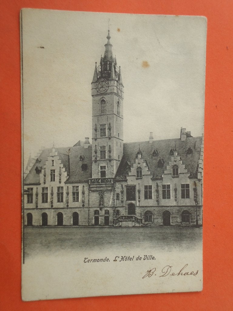 Dendermonde - Termonde L' Hotel de Ville, Verzamelen, Postkaarten | België, Ophalen of Verzenden, Voor 1920, Gelopen, Oost-Vlaanderen