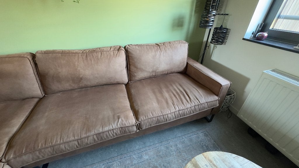 Zitbank 2,90cm x2,25 cm cognac bruin, Ophalen, Zo goed als nieuw, Industrieel