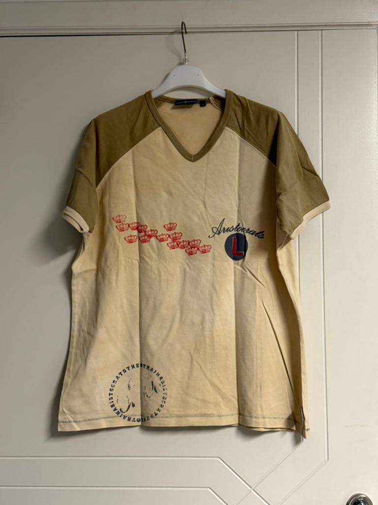 Mooie zomer tshirt van DKNY (xl), Kleding | Heren, Grote Maten, Ophalen, Zo goed als nieuw, Beige, Shirt