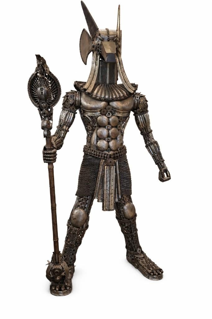 XXL Anubis kunstbeeld | 268 cm | METALEN  MEESTERWERK, Antiek en Kunst, Ophalen