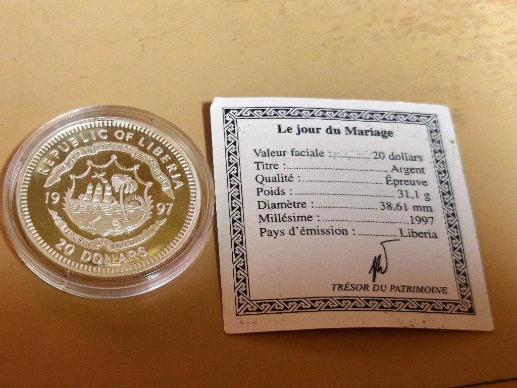 1 ounce 999 zilveren munt Liberia Princess Diana, Postzegels en Munten, Verzenden