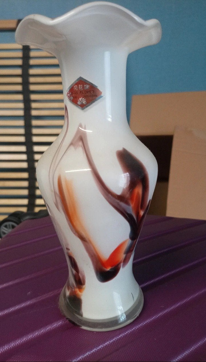 Vintage Lotus Flower Vaas – Jaren 70 China Dalian ORIGINEEL, Antiek en Kunst, Ophalen