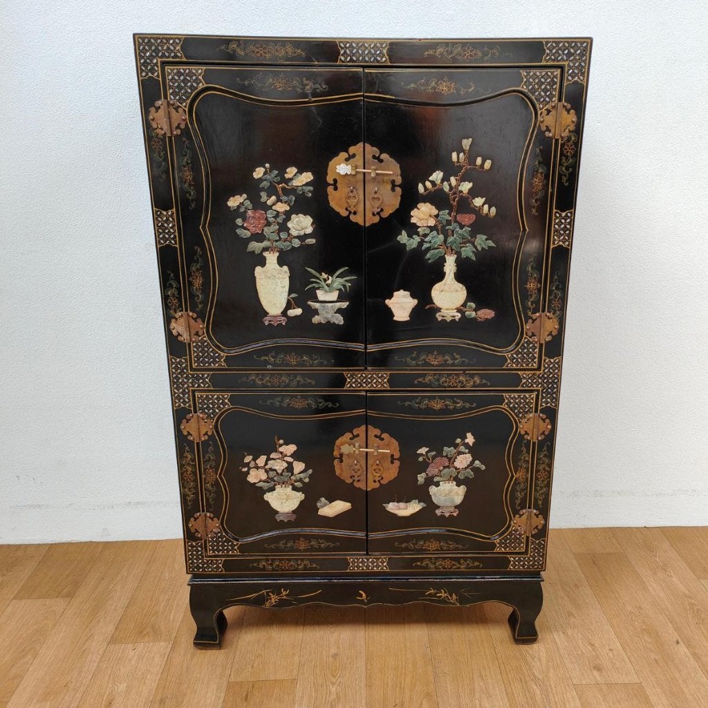 Vintage Chinese bruidskast servieskast buffetkast Chinoise 4, Antiquités & Art, Enlèvement ou Envoi