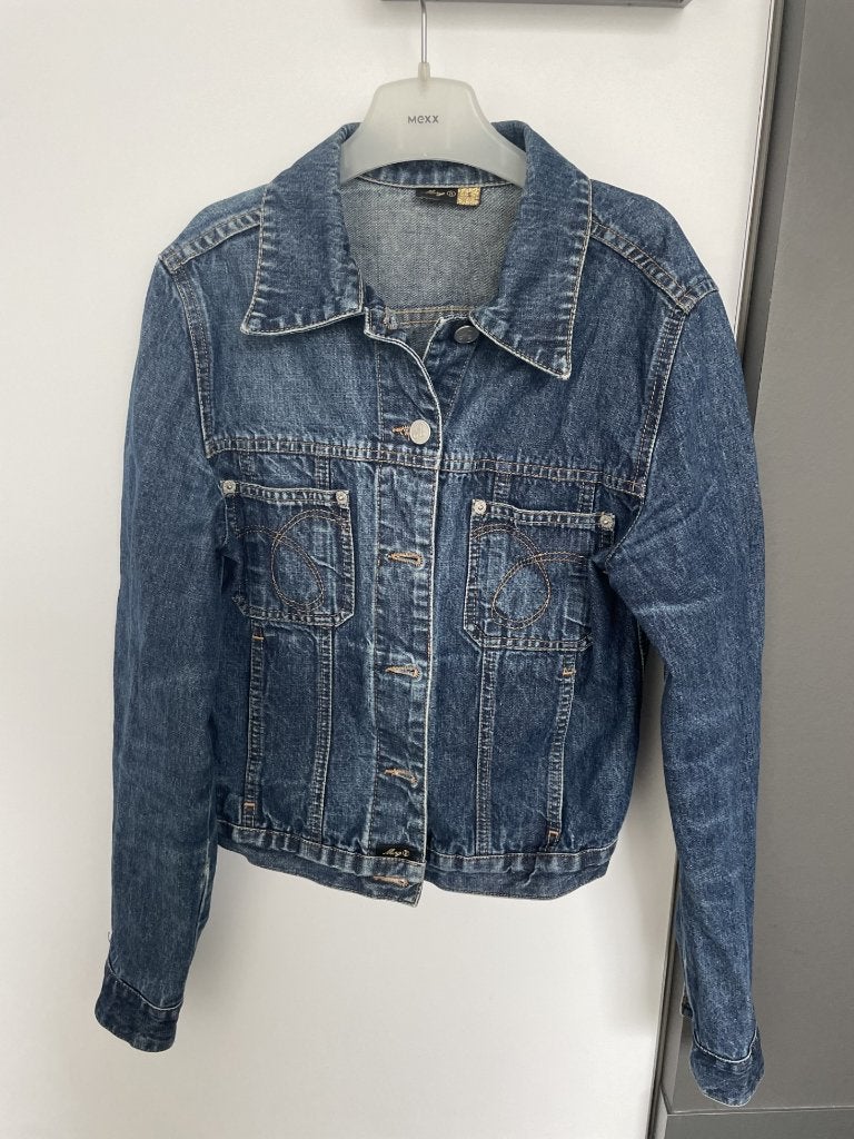 Jeansjas maat S van MANGO, in perfecte staat, Mango, Blauw, Ophalen of Verzenden, Zo goed als nieuw