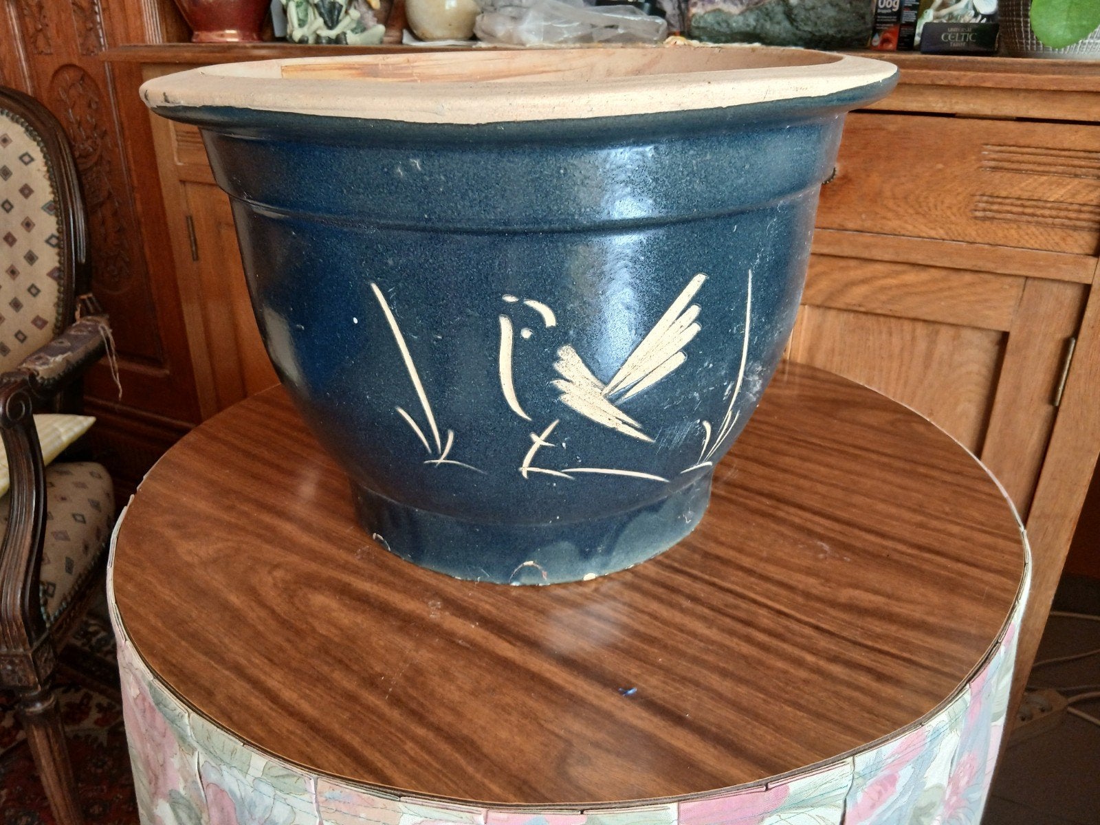 keramiek bloempot  vogeldecor(gemerkt), Ophalen