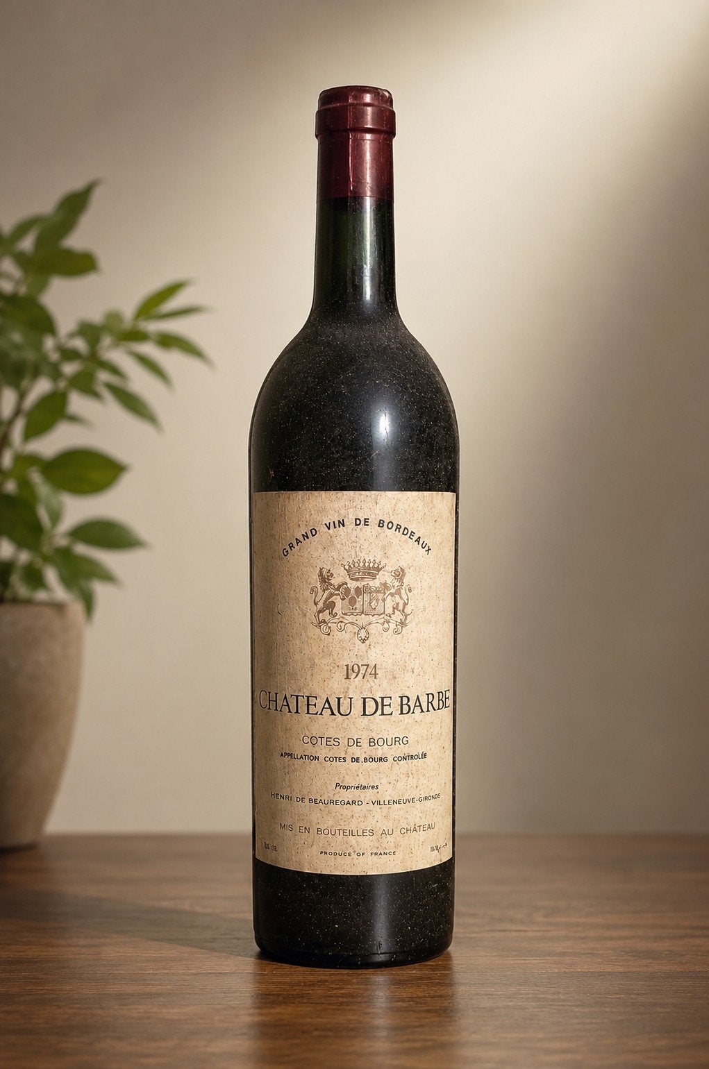 Vin rouge château De Barbe 1974, Enlèvement, Vin rouge