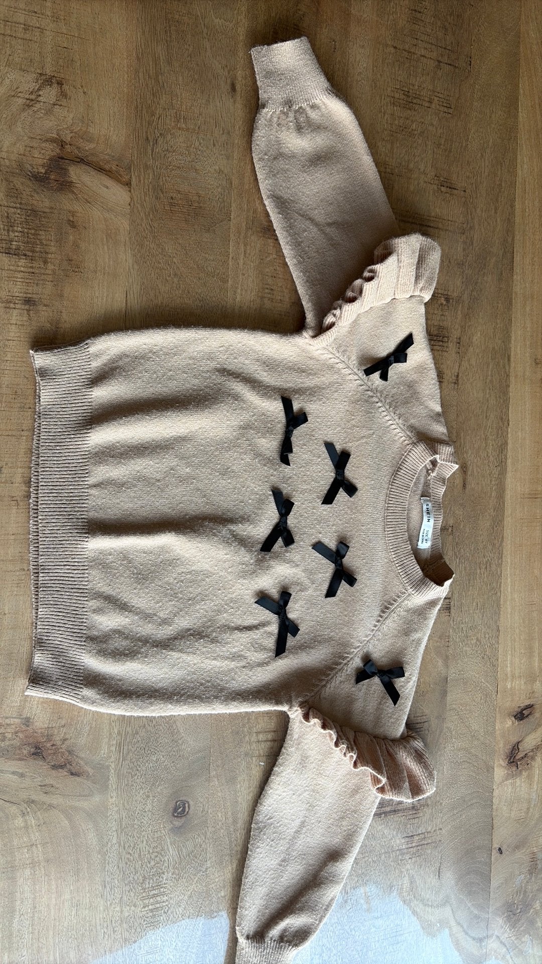 Shein sweater voor meisjes 6 jaar 116cm - beige met zwarte, Ophalen of Verzenden, Zo goed als nieuw, Meisje