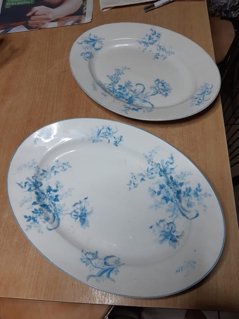 Lot : 2 plats ovales anciens - porcelaine, Ophalen of Verzenden